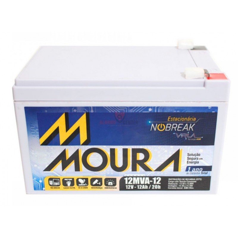 bateria de nobreak 12v 12ah moura ups selada vrla